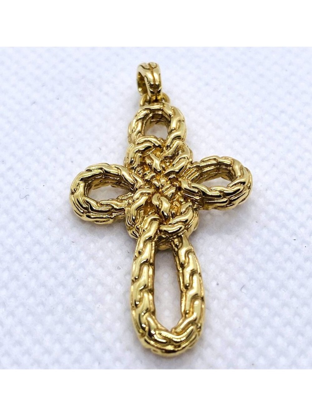 John Hardy 18K Yellow Gold Cross Charm Pendant